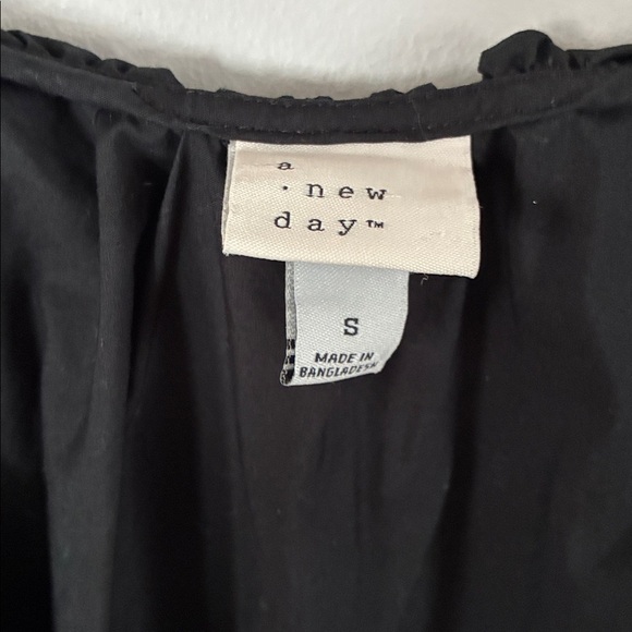 a new day Cotton Black Puffy Dress Sz Small - Picture 2 of 5